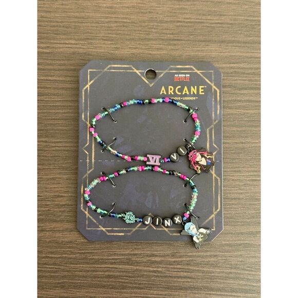 Arcane Vi & Jinx Best Friend Bead Bracelet Set - Picture 1 of 2